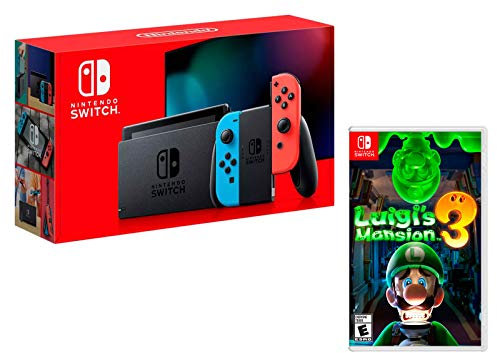 Nintendo Switch Rouge/Bleu Néon 32Go [nouveau modèle] + Luigi's Mansion 3