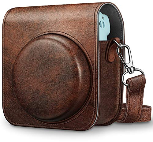 Fintie Tasche für Fujifilm Instax Mini 11 Sofortbildkamera - Premium Kunstleder Schutzhülle Reise Kameratasche Hülle Abdeckung mit abnehmbaren Riemen, Braun