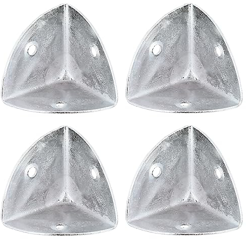 ALPENSTAHL Kistenecken abgerundet Möbel-Ecken Vintage | Metall Kantenschutz für Ecken, Truhen, Kisten, Koffer | Eckwinkel Stahl gelb passiviert | 4 Stück - Dreieck Schutz-Ecken Antik zum Schrauben