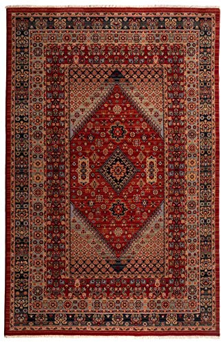 Theko | Teppich Saharna aus 100% Schurwolle, maschinell gewebt, Oeko-Tex, aus Neuseeland | Rot | 200x300cm