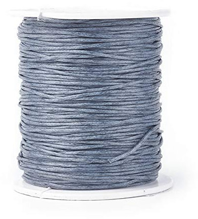 UR URLIFEHALL 100 Yards Gris 1mm Cordon de Coton Ciré Macramé Cordon de Fil de Perles Cirées pour la Fabrication de Bijoux en Cuir Artisanat DIY