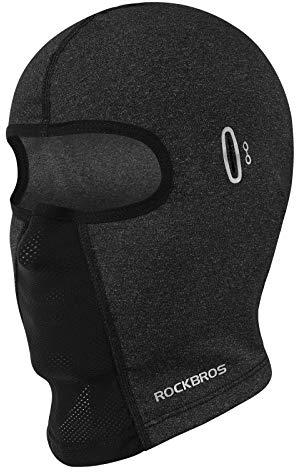 ROCKBROS Sturmhaube Motorrad Skimaske Sturmmaske Warm Fahrrad Gesichtsmaske für Damen Herren Balaclava Winddicht 54-62CM Schwarz/Grau