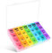 Opret Weekly Pill Organiser, Pill Box 7 Day 4 Times a Day with case, Portable Travel Tablet Organiser with 28 Compartments, for Vitamin Fish Oil Supplements Medication