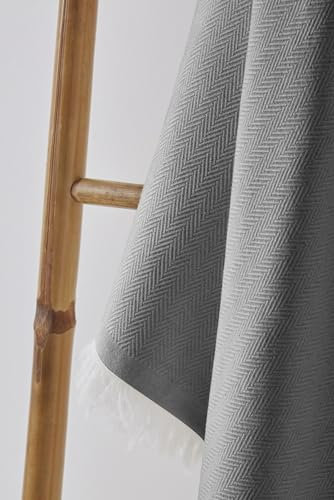 Textil-home Bettüberwurf, Mehrzweck/Plaid 230 x 285cm Martina - Eignet Sich als Sofaüberwurf und auch als Tagesdecke. Farbe Grau