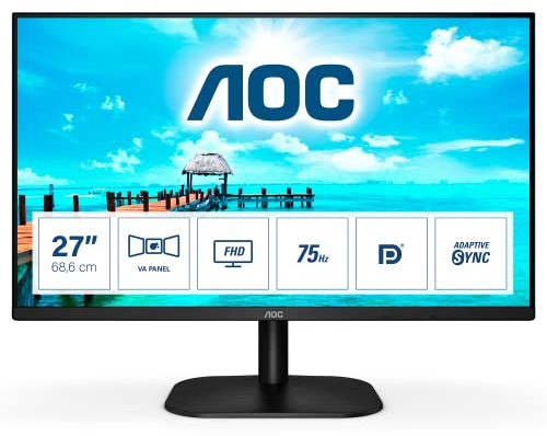 AOC 27B2QAM - 27 Zoll FHD Monitor (1920x1080, 75 Hz, VGA, HDMI, DisplayPort) schwarz