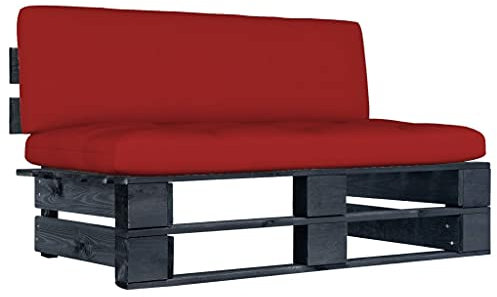 vidaXL Kiefernholz Schwarz Imprägniert Garten Mittelsofa Modular Palettensofa Gartensofa Lounge Sofa Einzelsofa Palettenmöbel Gartenmöbel