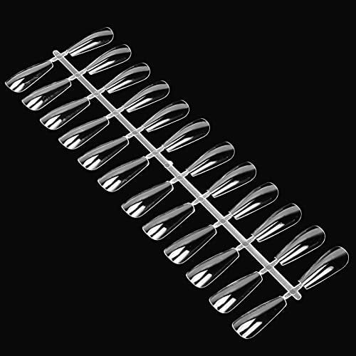 240pcs Clear Nail Swatches Sticks, False Nail Swatches Wheels False Nail Display Tips, Nail Art Color Polish Display Wheel for Manicure Nail Polish Training Practicing(Long trapezoid 240 pieces)