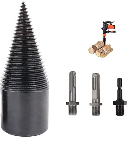 Brennholzbohrer, Holzspalter Schraube Kegel, 42mm Spaltholz Kegel Holzspalter Bohrer, Hochleistungs-Holzspalter-Schrauben Kegel, Holzspalter Schraube Kegel für Elektro- und Handbohrmaschine