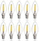 max K O M F O R T - 10x E14 LED Leuchtmittel 2 Watt Kerze klar Filament | warmweiß 3000K | 250 Lumen