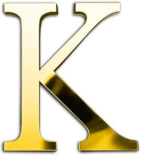 ZoTuoART Gold 20 cm große verdickte 3D Acryl Spiegelbuchstaben – kostenlose Kombination selbstklebende Spiegel – DIY Sicherheits Wandaufkleber Dekor - Buchstabe K