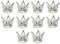 Trooth 10 Stück Mini Krone, Prinzessin, Topper, Kristall, Kinder, Haarschmuck, für Hochzeit, Party, Geburtstag, Kuchen, Dekoration, Werkzeug, Silber