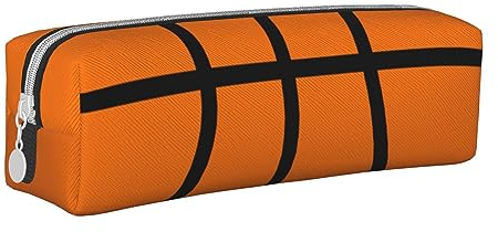 VGFJHNDF Bunte Federmappe aus Leder, Federmappe mit Reißverschluss, minimalistisches Federmäppchen und Make-up-Tasche für Männer, Frauen, Mädchen, Jungen, Basketball, Einheitsgröße, Make-up-Tasche