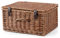 Natural Dyed Wicker Hampers with Lid Perfect for Gift Hampers Shelf Basket Wardrobe Organizor Underbed Storage Retail Display Basket (Brown, Medium)