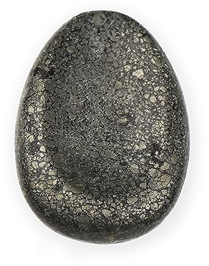 NKlaus Daumenstein Markasit Pyrit-Achat Edelstein 5x3,5cm Heilstein Handschmeichler 14885