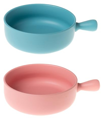 XineYuor Bols à Soupe avec Poignée,2PCS Tasse à Bouillon avec Anses,Bol à Soupe pour Soupe à l'oignon Français,Céréales,Ragoût de Bœuf,Refroidissement,Pâtes,Tartes aux Casseroles (A)