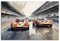 ARTLAND Wanddeko Leinwand Bilder Wandbild 90x60 cm Auto Sportwagen Rennwagen Sport 24 Stunden Rennen Le Mans U5CY