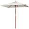 Outsunny Sombrilla Terraza Exterior 200x150 cm Sombrilla de Jardín Rectangular con Ángulo Ajustable Mástil de Madera y Manivela Parasol para Patio Terraza Beige