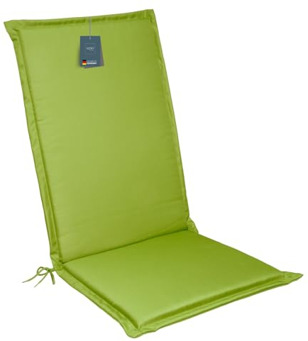 LILENO HOME Gartenstuhl Auflagen [1er Set - Hochlehner] in Apfelgrün - Bequeme Liegen als Sitzauflagen für Gartenmöbel - Stuhlkissen für Gartenstühle und Klappstühle MIA