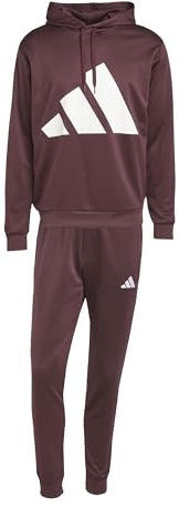 adidas Uomo BIG LOGO FRENCH TERRY HOODED TRACKSUITS, aurora ruby, S