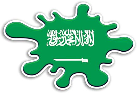 Vinyl-Aufkleber #81744, Motiv: Flagge Saudi-Arabiens, Asien, Reisen, Urlaub, Stadt, Sehenswürdigkeiten, Gepäck, Farbspritzer, Scrapbooking, 2 x 15 cm