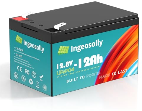 Batteria al litio 12 V 12 Ah LiFePO4, batteria ricaricabile a ciclo completo | 4000 Cycles de Vie et durée de Vie de 10 ans | BMS intégré