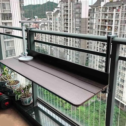Kanduo Balkontisch hängend Balkontisch, Multifunktionaler Zauntisch for Den Innen- Und Außenbereich, Hängetisch, Balkon-Wandtisch Externer Beistelltisch(120x37cm)