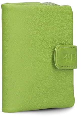 Zwei Damen Geldbörse MW5 weiches Kunstleder (13x10x3cm) Brieftasche aus hochwertigem Kunstleder mit Druckknopf & Reißverschluss, Geldbörse mit Münzfach, 6 Kartenfächern, 1 Scheinfach (Kiwi)