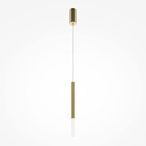 Maytoni Pendelleuchte Pro Shade Gold Aluminium Transparent Acryl LED 500 lm 4000 K CRI 90 minimalistischer Industriestil für Wohnzimmer, Schlafzimmer, Küche