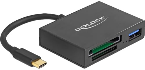 DeLOCK Kartenleser USB-C Card Reader für XQ- und SD mit USB 5 Gbps Typ-A Port
