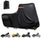 Motorrad Plane Wasserdicht,600D Abdeckplane Motorrad,5 Reflektierende Streifen,2 öFfnung Zur BelüFtung,Motorradabdeckung Outdoor für Harley Davidson Touring Modelle(Side Box 300x110x142cm Schwarz)