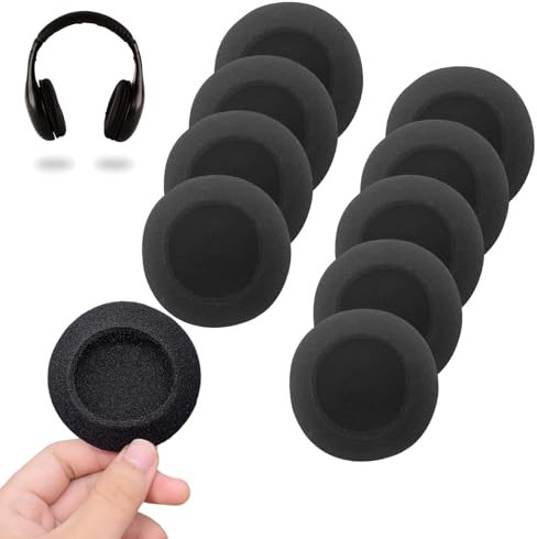 10 Pcs Headphone Ear Covers, Replacement Earpad Sponge Cushion Cover Headphone Pads for Standard Size Office Headsets, 5cm