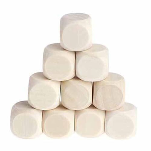Dadi in legno bianco,Blocchi di legno vuoti da 10 pezzi per fai da te | Dadi Fai Da Te, Cubi Di Legno A 6 Lati Artigianato, Dadi Di Legno Non Finiti Blocchi Quadrati Per La Realizzazione Di Puzzle Pro