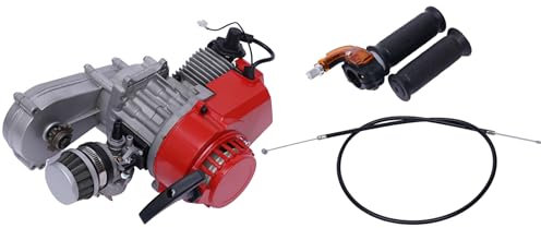 Motore a Benzina Motore Minimoto 49cc 2 Tempi, Pullstart Quad Pocket Bike, Mini Moto Cross ATV Scooter con Filtro Dell'aria Carburatore Motore a Scoppio