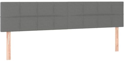 Myheimly Kopfteil Bettkopfteil mit Holzbeinen, Höhenverstellbar Polsterkopfteil für Bett, Betthaupt Bettzubehör Schlafzimmere 2 STK. Dunkelgrau 100x5x78/88 cm Stoff Niedrig