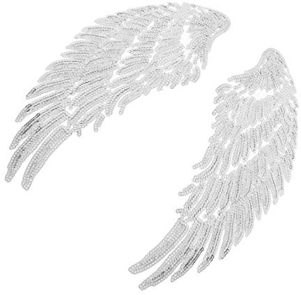 Paillettenflügel Satz, Selbstgemacht Aufnäher Silber, Mottoparty