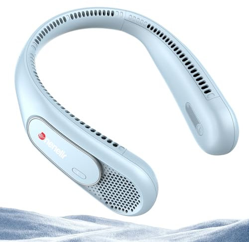 Dnenellr Nackenventilator, Hals Ventilator 6000mAh Akku, USB Tragbarer Ventilator Hals Hängend mit 3 Geschwindigkeiten, Freihändiger Nacken Ventilator für Männer, Frauen, Drinnen, Reisen, Draußen
