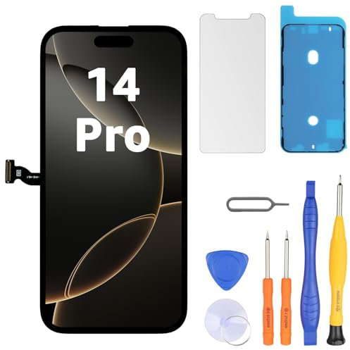 LL TRADER Display für iPhone 14 Pro LCD 6.1 Bildschirm Ersatz FHD Touchscreen 3D Touch Digitizer Rahmen Montage und Reparaturkits 20251