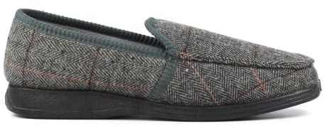 Lazy Dogz Mens Eisenhower II Grey Full Slip-on Slipper 11 Grey
