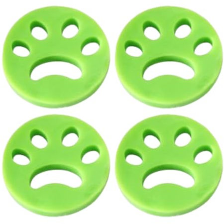 KEQAR 4 Pcs acchiappapelucchi in silicone per lavatrice e asciugatrice Rimuove peli di animali domestici Colori verde