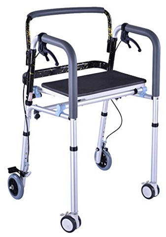 Andador con ruedas, ligero y plegable, con asiento acolchado y ruedas, altura ajustable, ayuda para caminar para personas mayores, para uso en interiores y exteriores, andadores para discapacitados