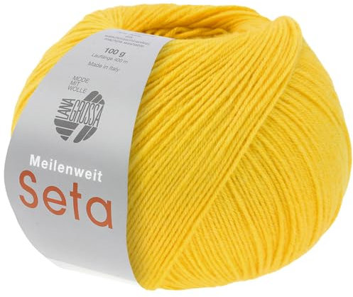 LANA GROSSA Meilenweit Seta Lampone | Sockengarn mit Seidenanteil, waschmaschinenfest | Handstrickgarn 55% Schurwolle (Merino), Polyamid, & Seide | 100g 400m Wolle zum Stricken & Häkeln FB48