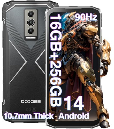 DOOGEE Blade 10 Pro Rugged Smartphone 2025 Android 14, Telefono Indistruttibile, 16GB+256GB/2TB Cellulare Antiurto, 6.5 HD+, 5150mAh, 50MP+8MP, IP68/IP69K/Dual SIM 4G/3 Slot per schede/Face ID/NFC
