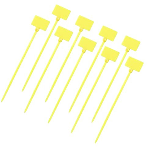 sourcing map 100 Pcs Cable Label Marker Tags, Nylon Cable Zip Tie Tags 4.3 Inch Writable Self-Locking Wire Labels Zip Ties for Organization Marking, Yellow