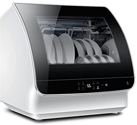 GYKOZY Mini Dishwashers, Automatic Dishwasher Household, Table Top Dishwasher with 5L Built-in Water Tank, 5 Programmes, Two Drying Mode