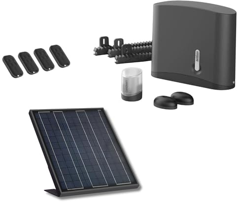Avidsen Zenia 250 Motorisation Solaire Portail Coulissant 4m 250kg | Alim. solaire autonome, Moteur 24V, Pignon-crémaillère nylon acier, Démarrage progressif, Arrêt obstacle