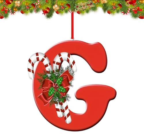 YUDANSI 26Buchstaben Weihnachtsbaumschmuck, Personalisierter Buchsta G Deko | DIY Handwerk Hängendes Weihnachtsdeko, 26 Zuckerstange Alphabet für Weihnachten Ornamente, Home Christmas Tree Decorations
