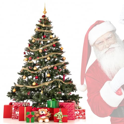 Albero di Natale 210 cm - MODELLO VERDE INCANTO - Alberto Da 1400 Rami SUPER FOLTI, Realistici e ANTIPUNTA, Base in Ferro Stabile, MONTAGGIO FACILE, Colore Verde Naturale, Ignifugo