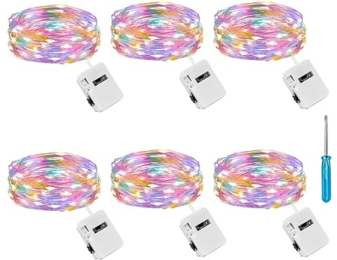 litogo Lot de 6 Petite Guirlande Lumineuse a Pile avec 3 Modes, 2M 20 LED