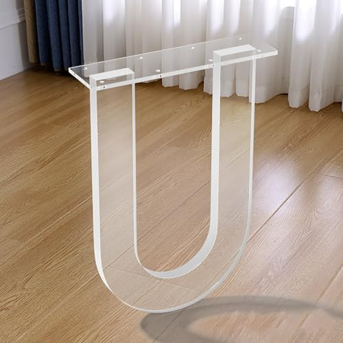 Cxlly Transparente Acryl-Tischbeine, U-FöRmige Tischgestelle, Moderne Schreibtischbeine, Schlichte BüRomöBelfüßE FüR Wohnzimmer, KüChe, Schlafzimmer Und Couchtisch(Clear,40x70cm/16x27.5)