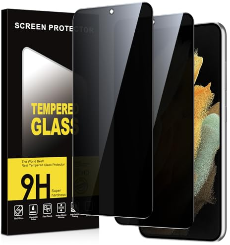 Micnkifo Verre Trempé pour Samsung Galaxy S21 Ultra 5G Anti Espion 2 Pièces,Anti-Espion Film de Protection D'écran,Dureté 9H Anti-Rayures Sans Bulles Anti-Spy Privacy Confidentialité Protecteur Vitre
